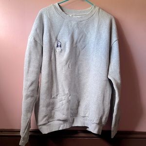 🆕Size L Grey Husky Embroidery Crew neck Sweatshirt